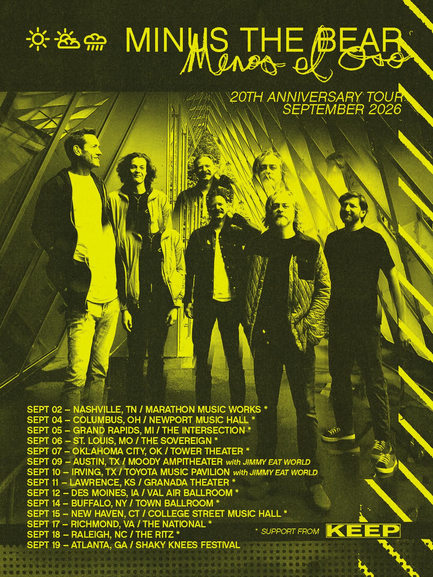 Minus the Bear Menos el Oso Tour Poster 2026